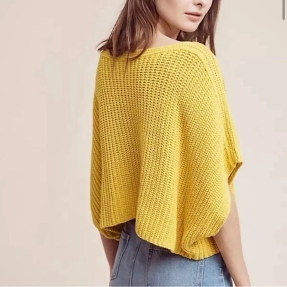 Anthropologie MOTH Aurantia sweater size XS mustard yellow